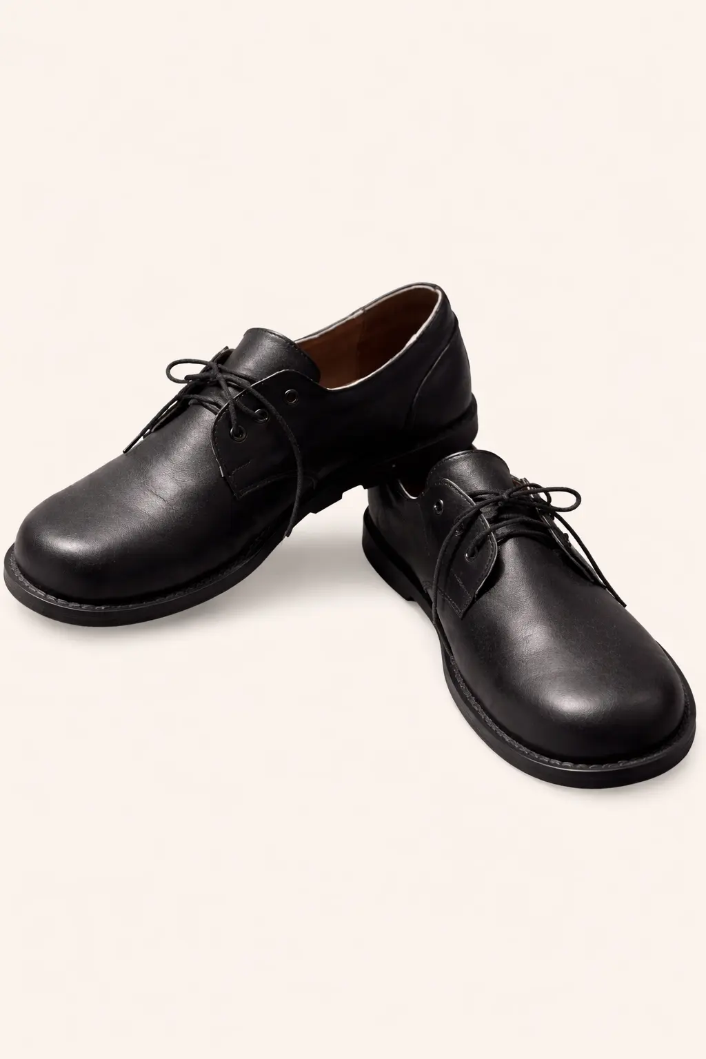Black Leather Ergonomic Shoes
