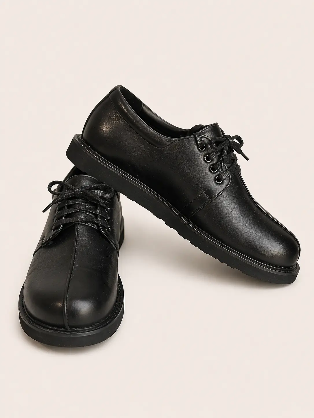 Black Leather Ergonomic Shoes