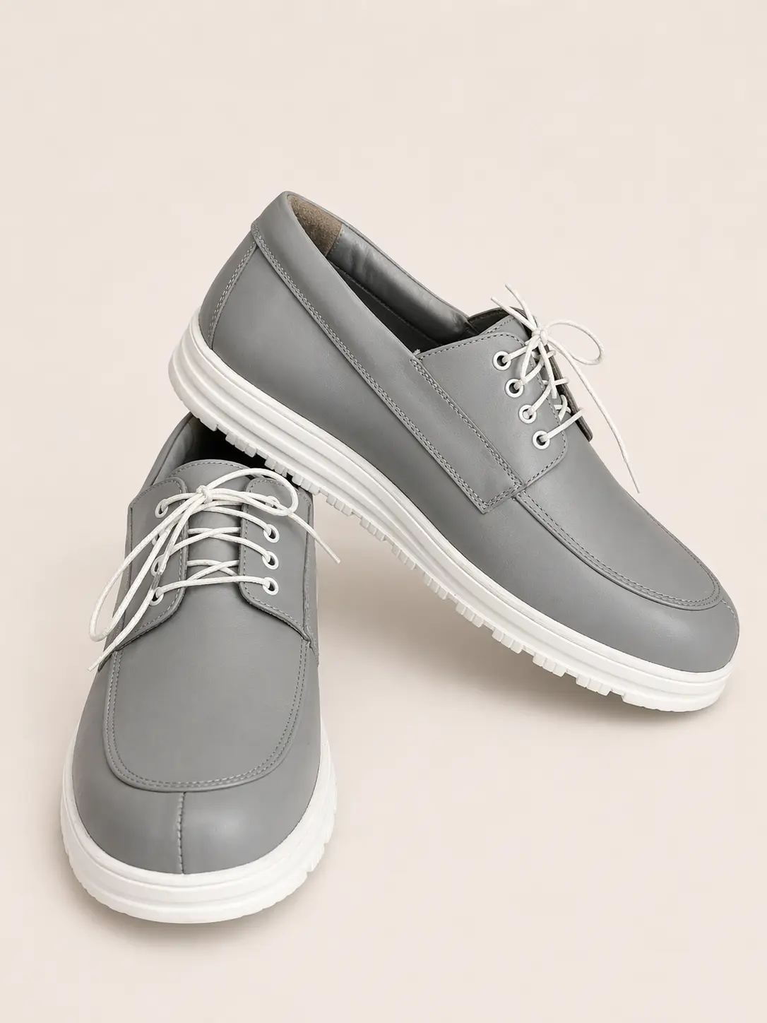 Gray Leather Ergonomic Shoes